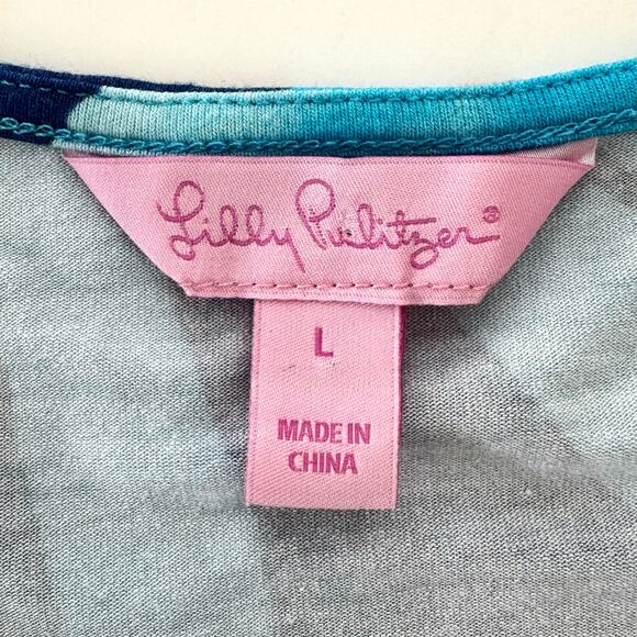 Lilly Pulitzer Tessa Get Inky Dress in Sparkling Blue Pullover Styling | L - Picture 11 of 14